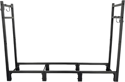 Heavy Duty Firewood Stand Stacker Holder 114x25x80cm for Indoor Outdoor Space Saving Easily Install Lumber Storage Organizer