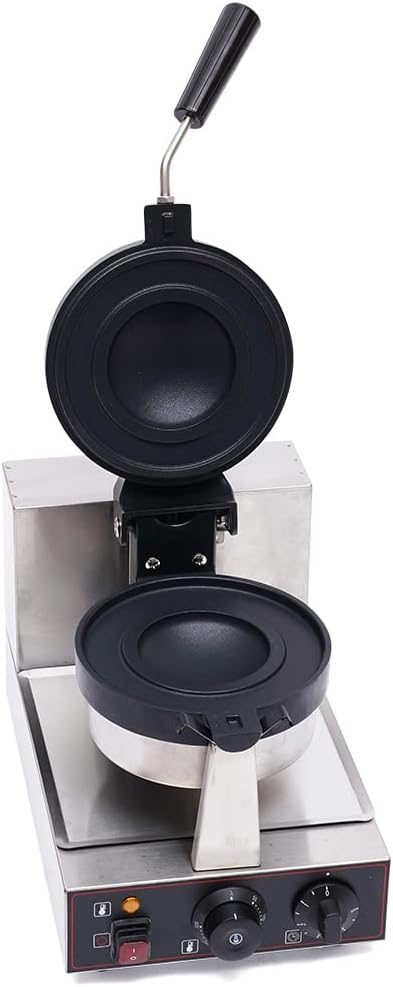 Electric Burger Waffle Maker 1000W Stainless Steel Non Stick Panini Hamburger Press Sandwich Maker Ice Cream Waffle Baking Machine for Household Commercial Use