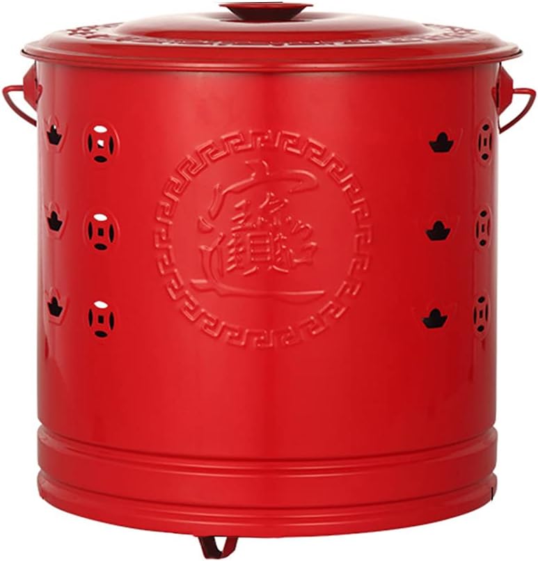 Compact Stainless Steel Outdoor Fire Pit Wood Burning Portable Backyard Bonfire Bin Galvanised Garden Incinerator Box 36.5x38cm ()