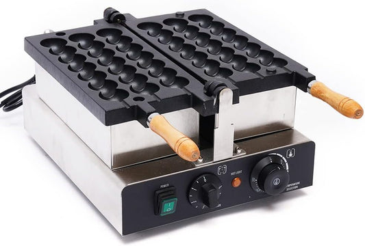 Commercial Bubble Skewer Waffle Ball Machine,110V 1600W Electric Rotating Waffle Bites Maker, Stainless Steel Nonstick Belgium Waffle Ball Stick Maker with Time&Temp Control