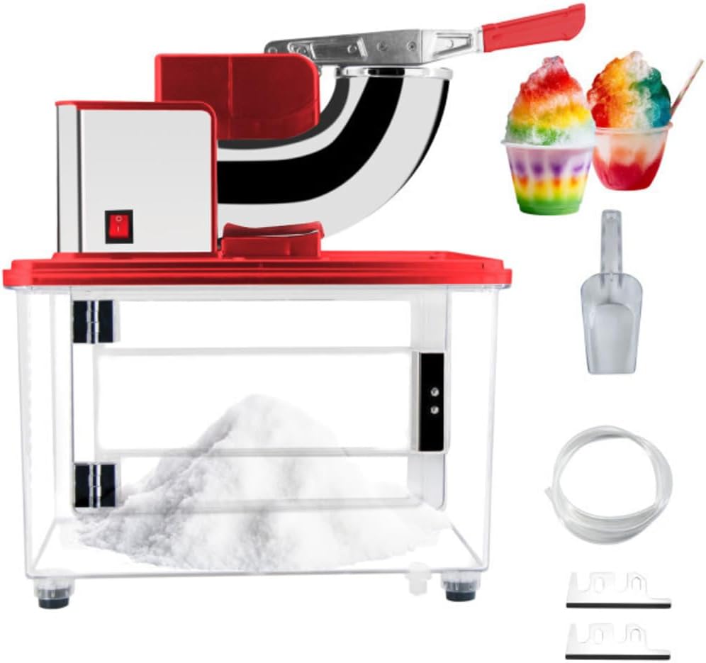 Ice Crusher Machine - Snow Cone Machine with Dual Stainless-Steel Blades - 440lbs\/hour 250W Shaved Ice Machine with 39L Capacity - Slushy Machine for Home, Bar or Restaurant by Great Northern Popcorn