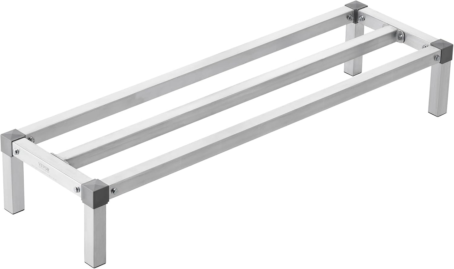 VEVOR Aluminum Dunnage Rack, 48\u201D x 14\u201D Commercial Food Floor Rack, 8\u201D Off the Floor, 1000 lbs Capacity All-Welded Aluminum Storage, for Storage in Restaurants, Kitchens, Garages and Vehicles