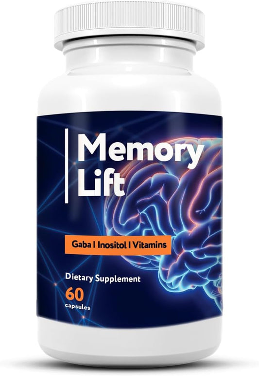 Memory Lift Brain Support Supplement, GABA Inositol Vitamins Complex, 60 Capsules
