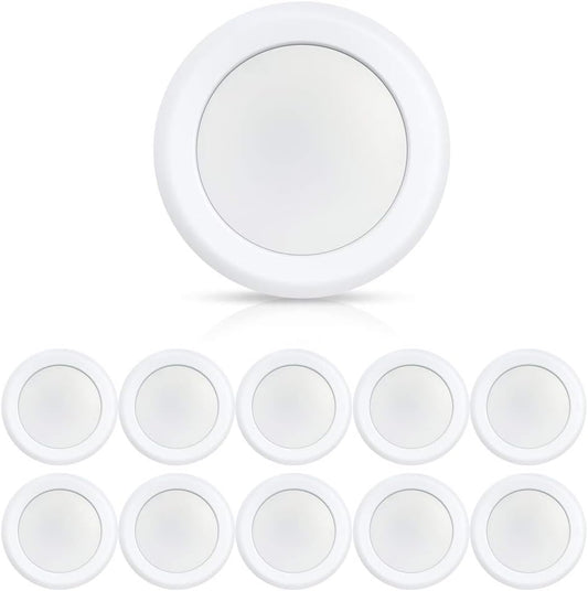 ECOELER 10Pack 6" Dimmable LED Disk Light, 16.5W 5000K Daylight 1000Lm, Dimmable Recessed Surface Mount Lighting Fixture Installs into J-Box or Recessed Can, ETL & FCC Listed