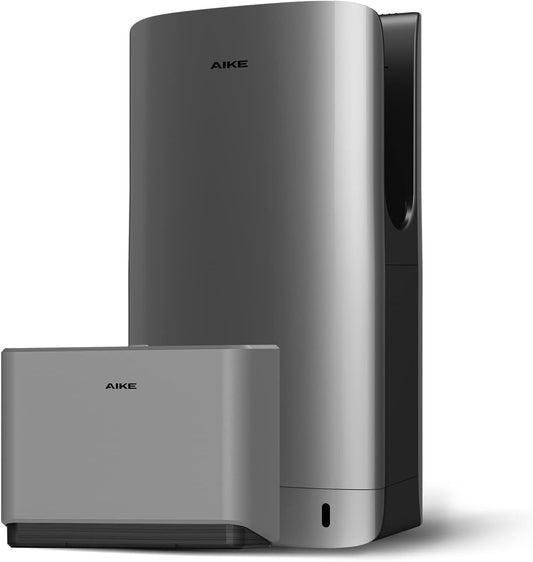 AIKE Vertical Hand Dryer and Paper Towel Dispenser Bundle, Model AK2065 & AK5101 Silver