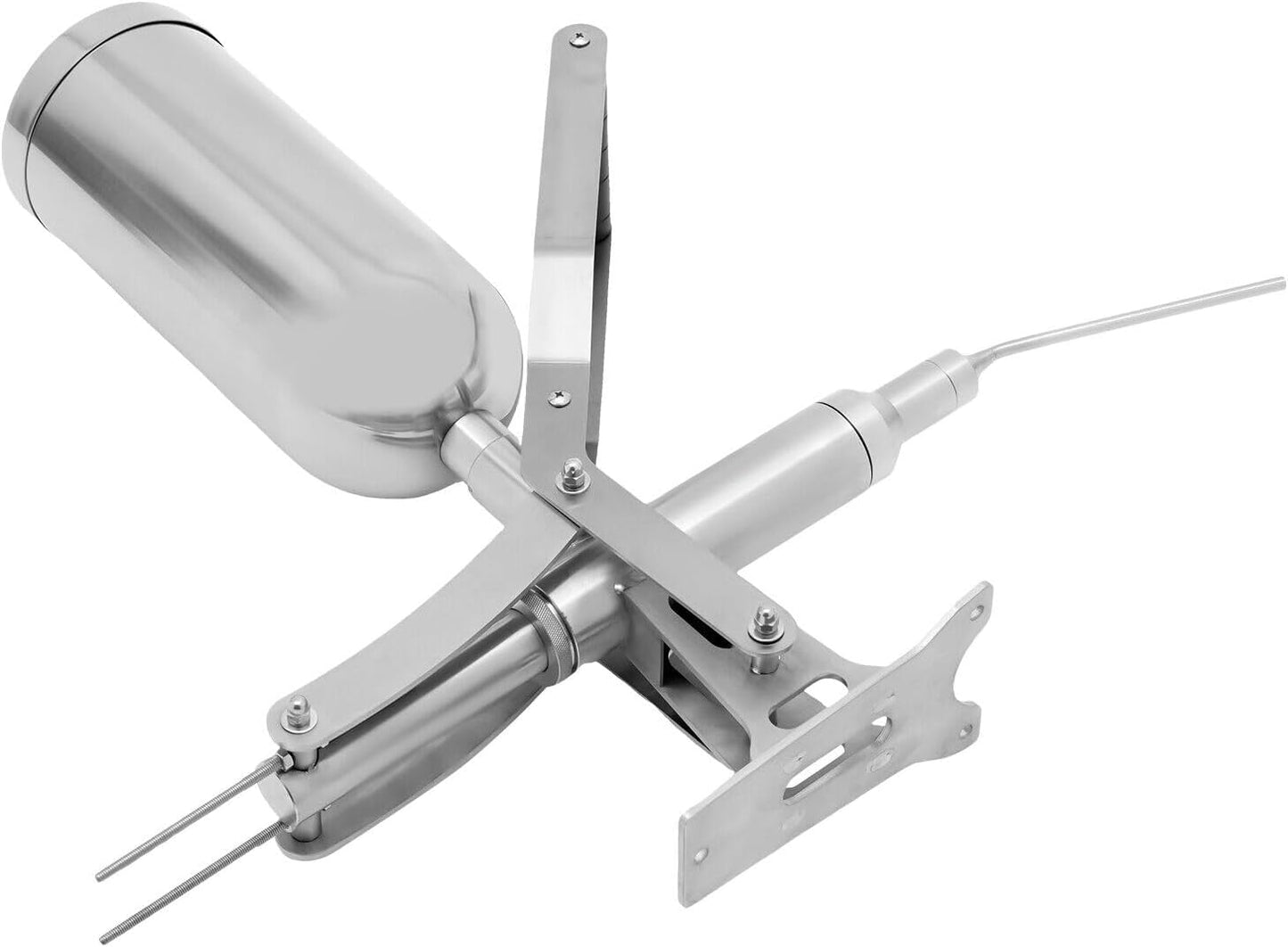 Mini Donut Makers, 5L Spanish Churro Donuts Maker Machine With 4*Filling Pipes, Commercial Manual Stainless Steel Churros Filler With Practical Cover, Churros Filler Filling Machine For Kitchens