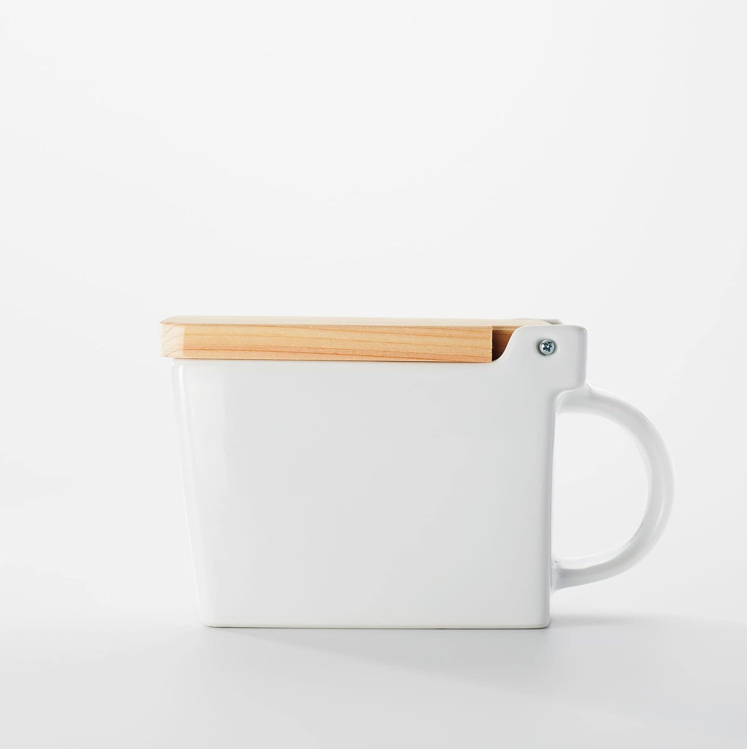 Zero Japan Bee House Premium Salt Box with Hinoki Lid - Container for Sea Salt and Spices - Elegant Cellar for Kitchen Countertop - White, 16 oz