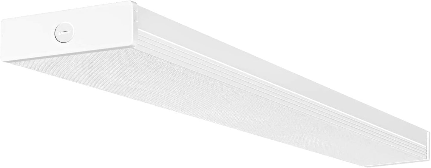 hykolity 4FT LED Wraparound Light, 40W, 4400lm, 4000K, [2-lamp 32W Fluorescent Equiv.], 4 Foot LED Wrap Light Fixture, Flush Mount Office Ceiling Light for Garage, Office, Kitchen, ETL Listed