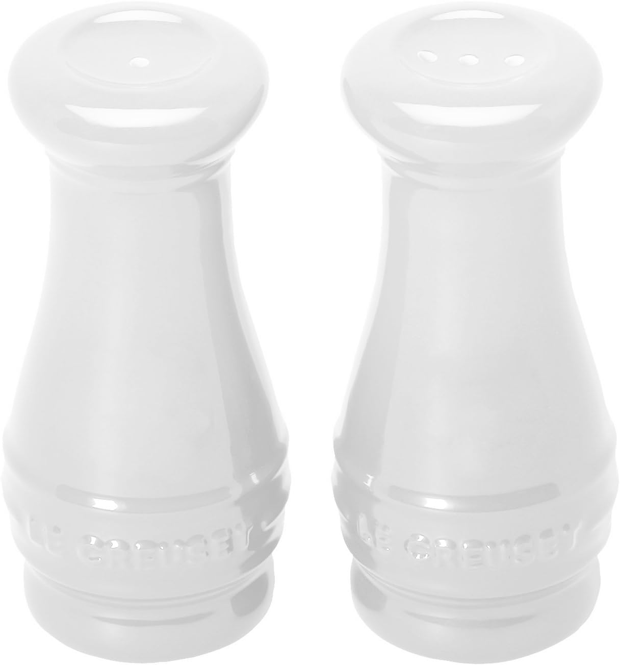 Le Creuset Stoneware Salt & Pepper Shakers Set of 2, 4 oz. each, White
