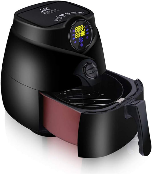 MLL Air Fryer Intelligent Temperature Control smokeless Oil-Free Fries Machine with Anti-hot Handle Detachable Basket for Fast Healthier Food