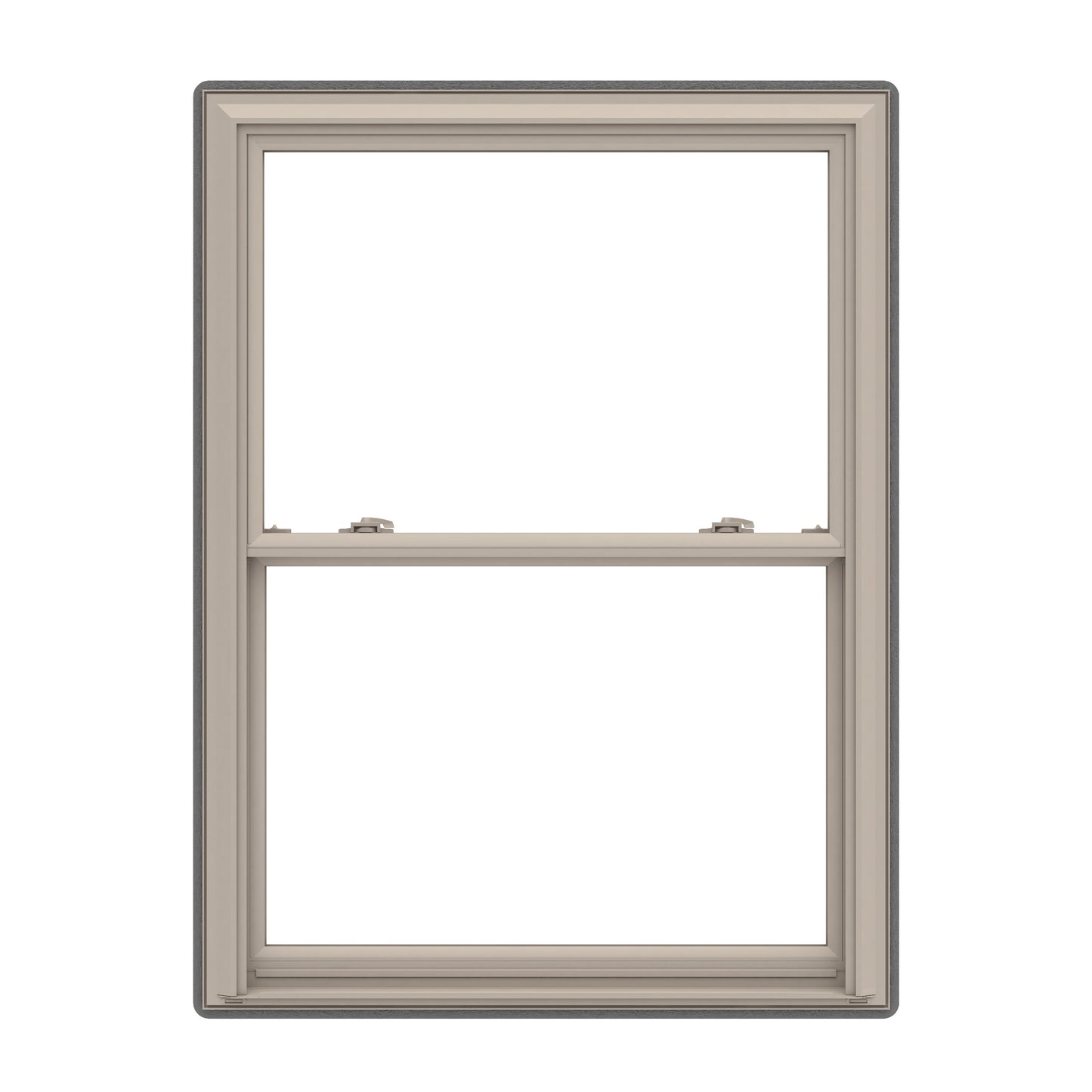 Pella 150 Series 33-1/2-in x 65-1/2-in Fossil Fossil Vinyl Replacement Double Hung Window Low-E argon Double Pane Glass (Full Screen Included)