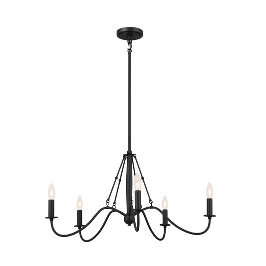 Kichler Freesia 5 -Light Black Farmhouse For Use in Bedrooms, Dining Rooms, Foyers, Kitchens, Living Rooms Chandelier 5265470