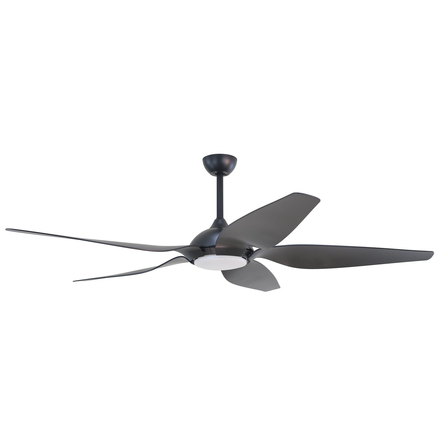Forno Voce Fabrica 66-in Black Integrated LED Indoor Smart Propeller Ceiling Fan with Light and Remote (5-Blade) CF01566-BL1