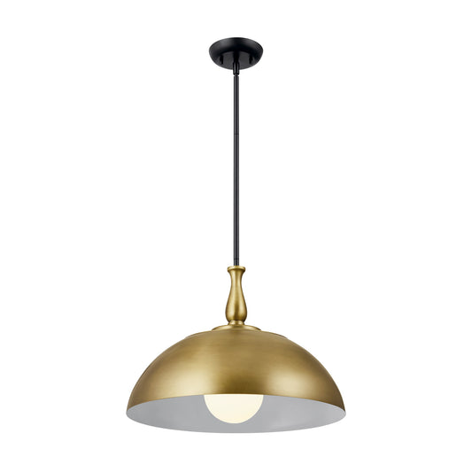 Kichler Fira 1 -Light Natural Brass Farmhouse Dome Medium Hanging Pendant light 5265520