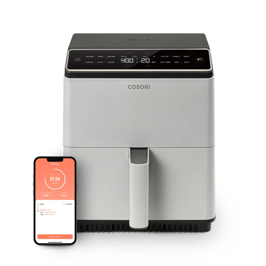 Cosori Gray 5.8-Quart Air Fryer with 360 ThermoIQ Technology, 12 Cooking Functions, Touch Control, ETL Listed KAAPAFCSSUS0069Y
