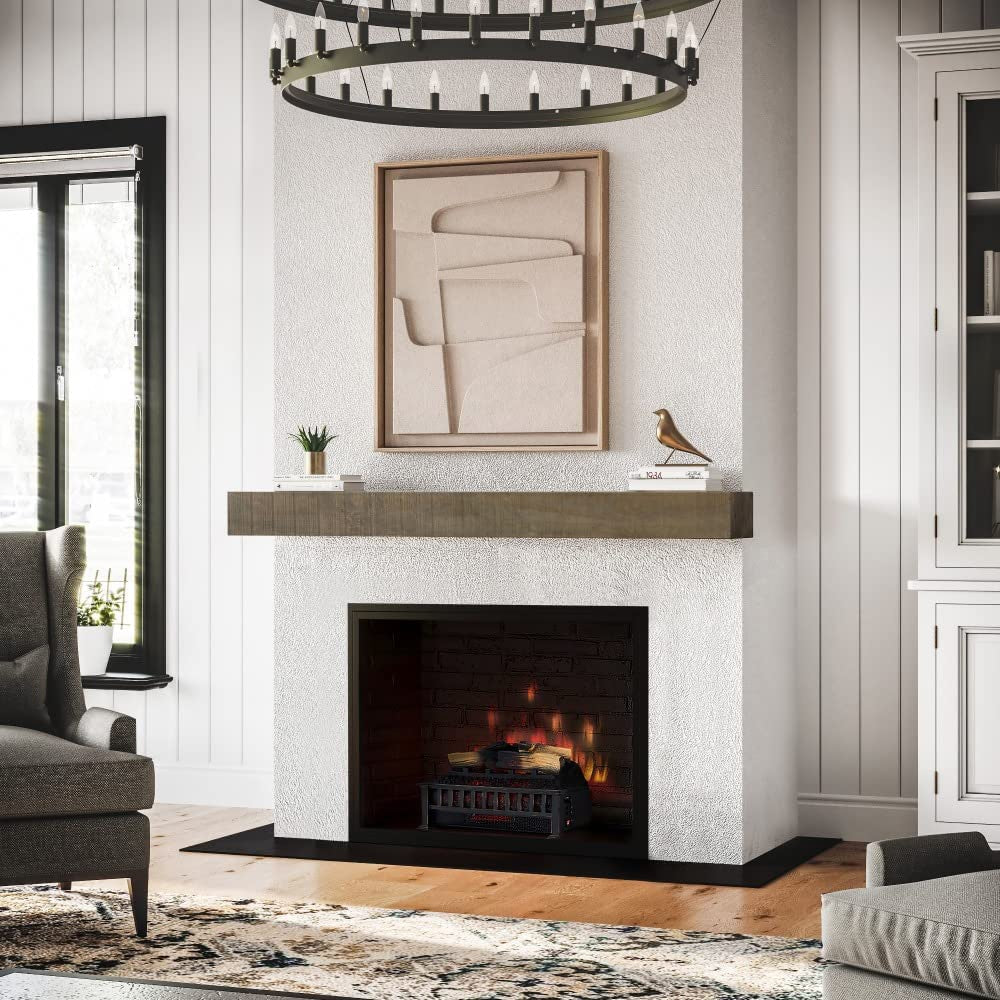 Country Living 48-in W x 5.5-in H x 9-in D Beach Sand Pine Hollow Farmhouse Fireplace Mantel STOCKBRIDGE-48-BSND