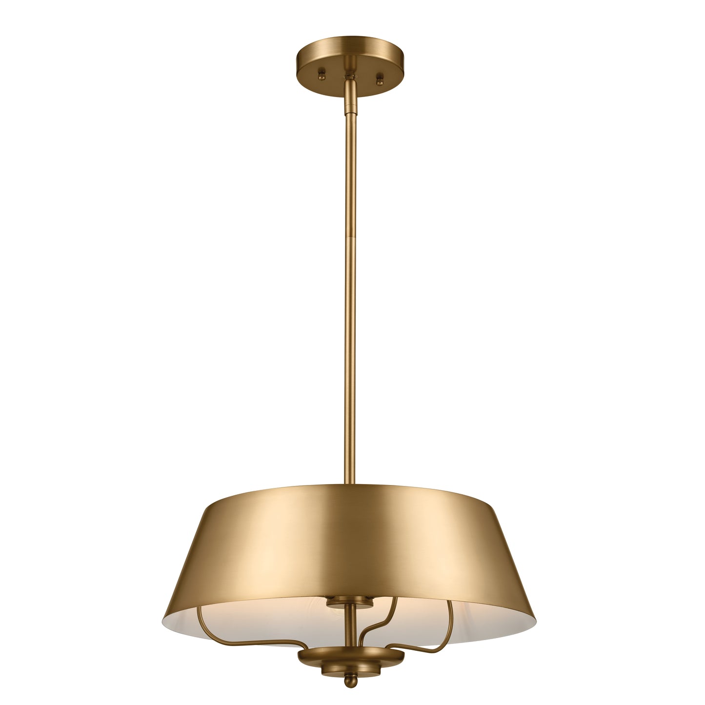 Kichler Luella 3 -Light Brushed Natural Brass Traditional Drum Medium Hanging Convertible pendant/Semi-flush 5269755