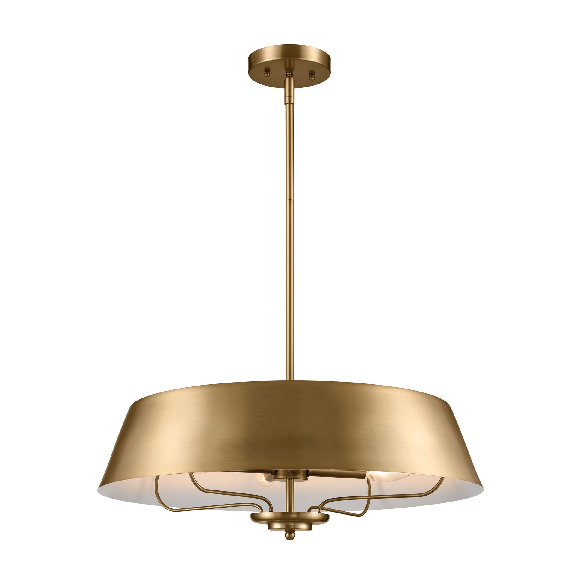 Kichler Luella 4 -Light Brushed Natural Brass Traditional Drum Medium Hanging Convertible pendant/Semi-flush 5269754