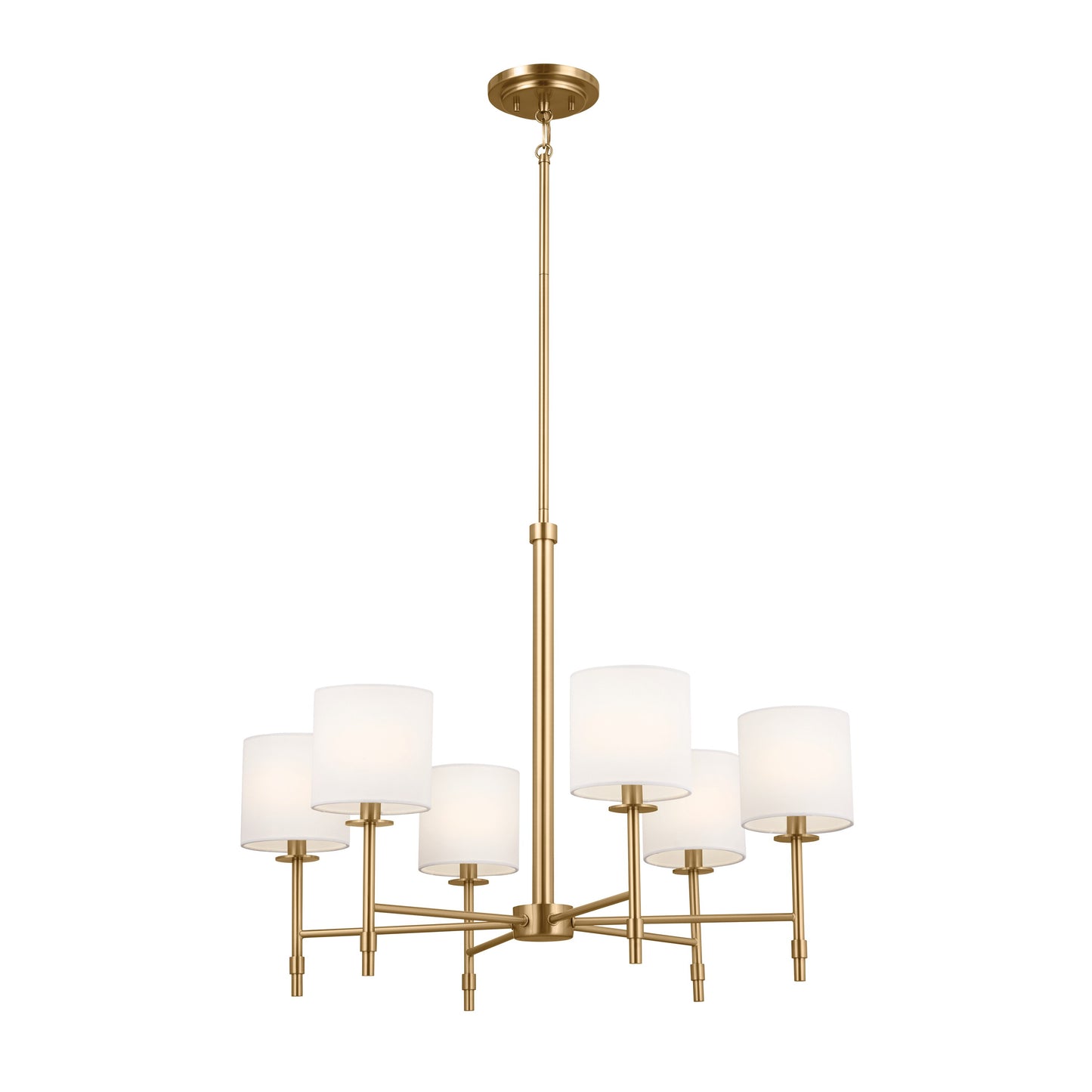 Kichler Ali 6 -Light Brushed Brass Traditional For Use in Bedrooms, Dining Rooms, Foyers, Kitchens, Living Rooms Chandelier 5269700