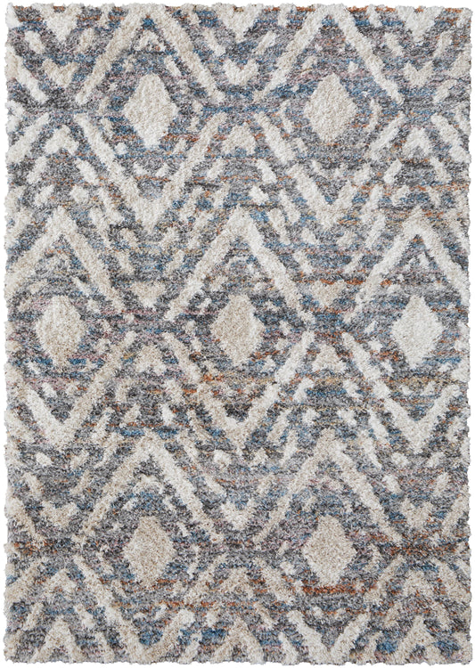 Room Envy 8 x 11 (ft) Loomed Ivory/Gray/Taupe Rectangular Indoor Chevron Pet Friendly Area rug
