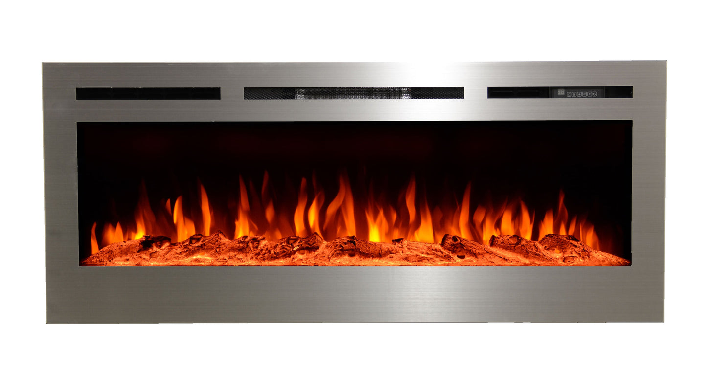 Touchstone 50-in W Stainless Steel Fan-forced Electric Fireplace 86273