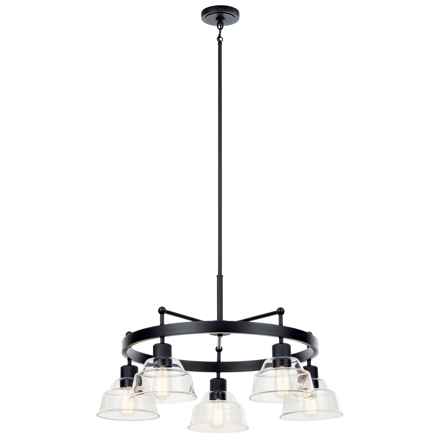 Kichler Eastmont 5 -Light Black Vintage For Use in Bedrooms, Dining Rooms, Foyers, Kitchens, Living Rooms Chandelier 5271886