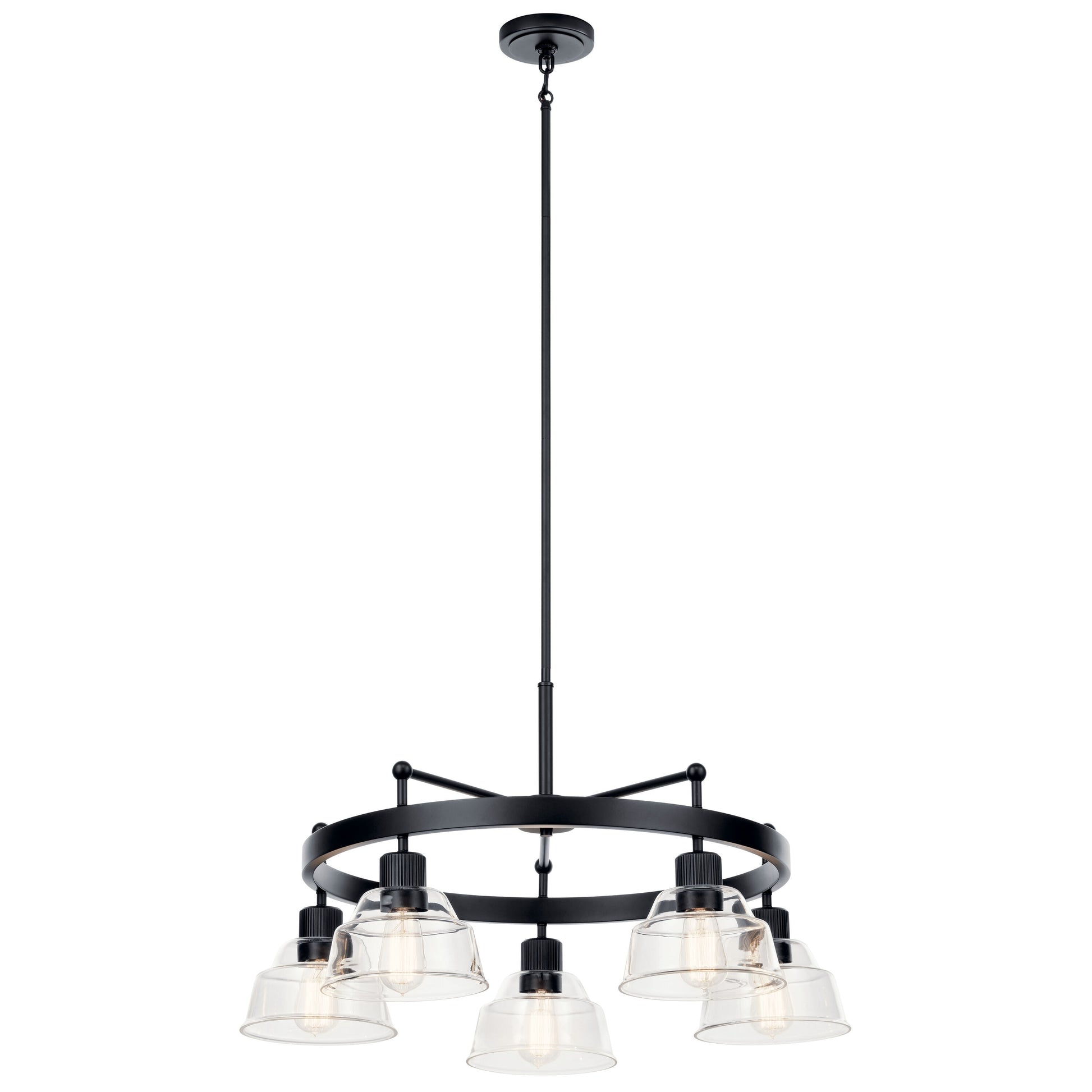 Kichler Eastmont 5 -Light Black Vintage For Use in Bedrooms, Dining Rooms, Foyers, Kitchens, Living Rooms Chandelier 5271886