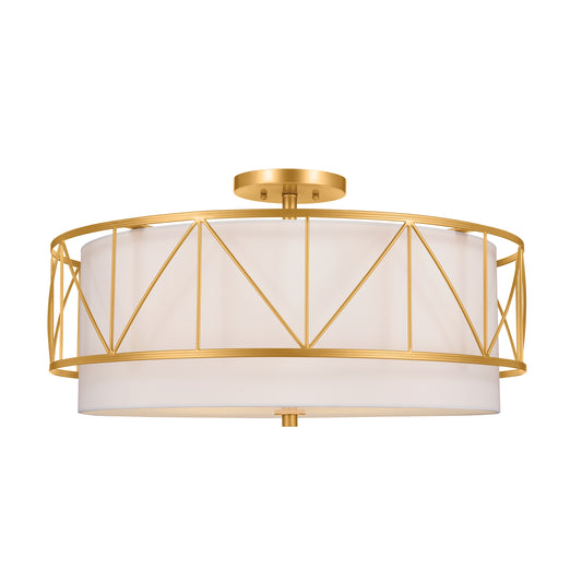 Kichler Birkleigh 4 -Light 24-in Gold Semi Flush Mount Light 5271911