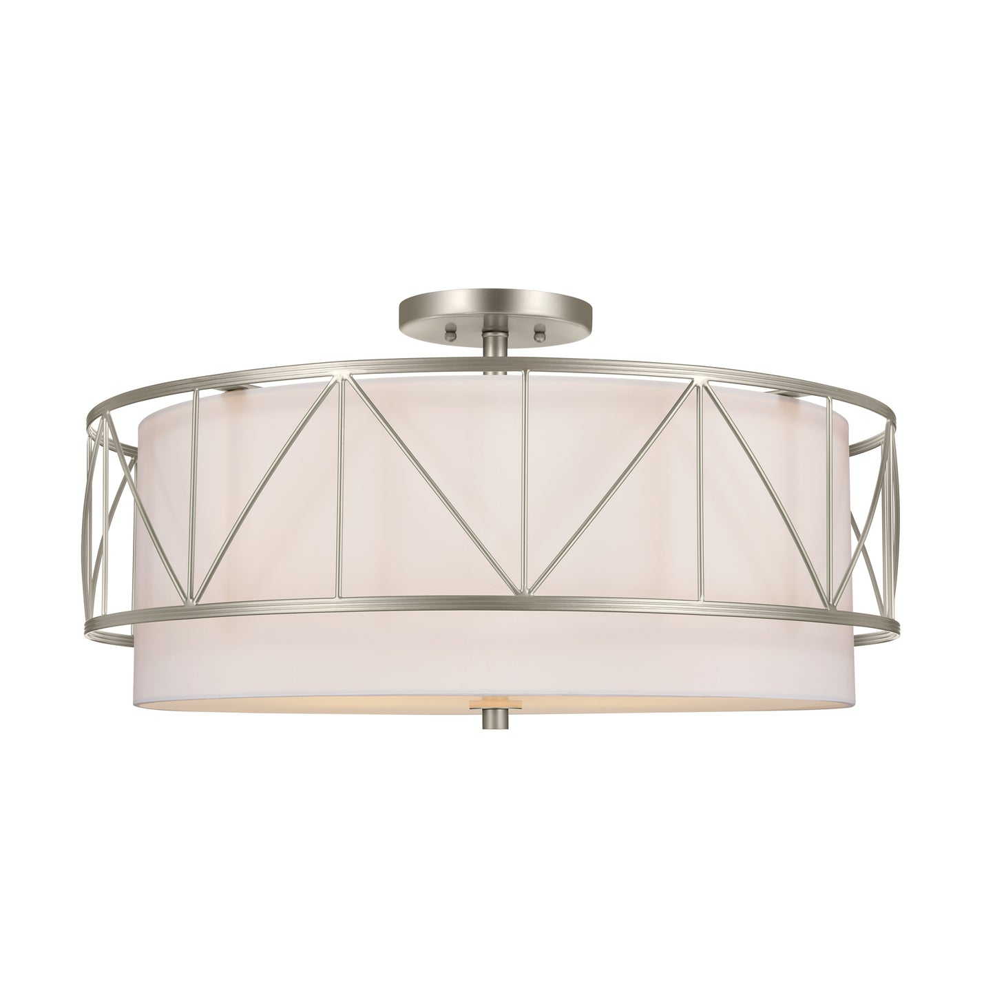 Kichler Birkleigh 4 -Light 24-in Satin Nickel Semi Flush Mount Light 5271910