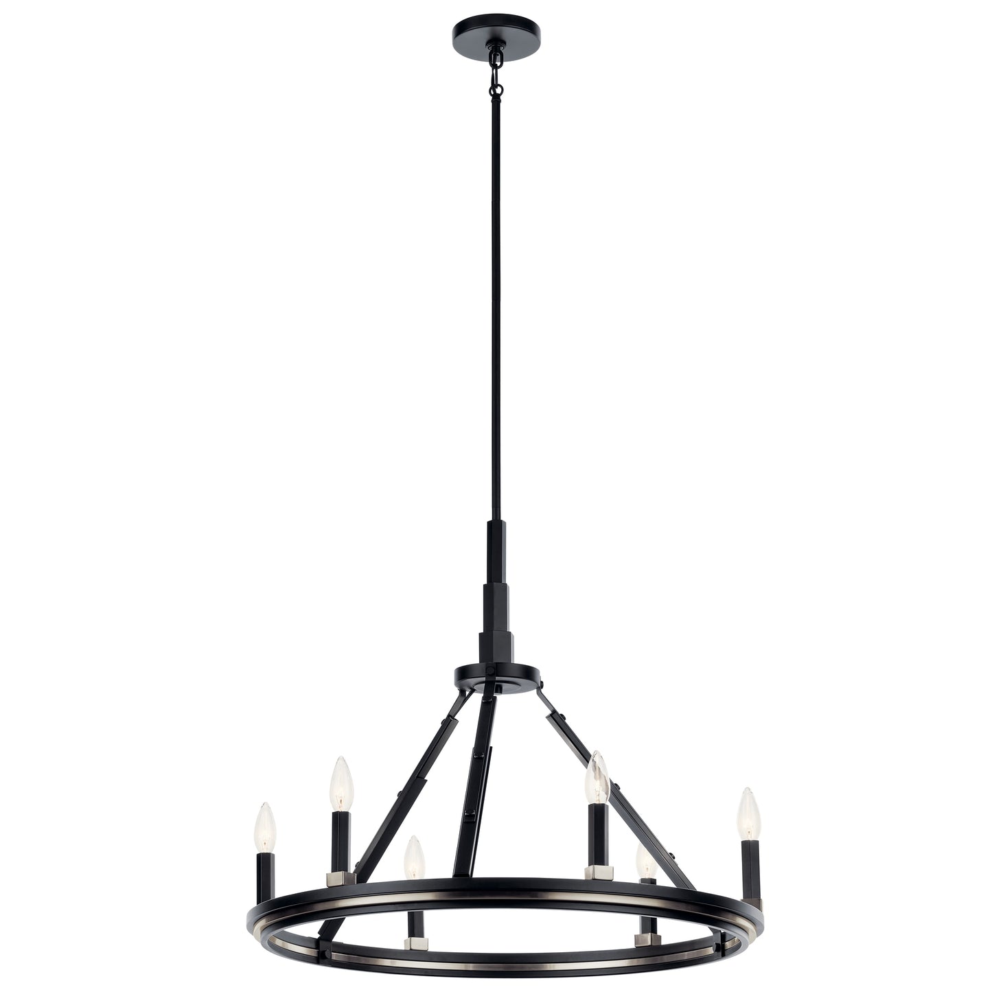Kichler Emmala 6 -Light Black Vintage For Use in Bedrooms, Dining Rooms, Foyers, Kitchens, Living Rooms Chandelier 5271884