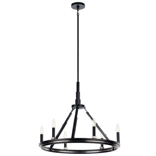 Kichler Emmala 6 -Light Black Vintage For Use in Bedrooms, Dining Rooms, Foyers, Kitchens, Living Rooms Chandelier 5271884