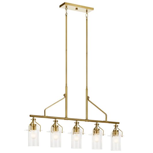 Kichler Everett 5 -Light Gold Industrial For Use in Bedrooms, Dining Rooms, Foyers, Kitchens, Living Rooms Chandelier 5271890
