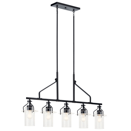 Kichler Everett 5 -Light Black Industrial For Use in Bedrooms, Dining Rooms, Foyers, Kitchens, Living Rooms Chandelier 5271905