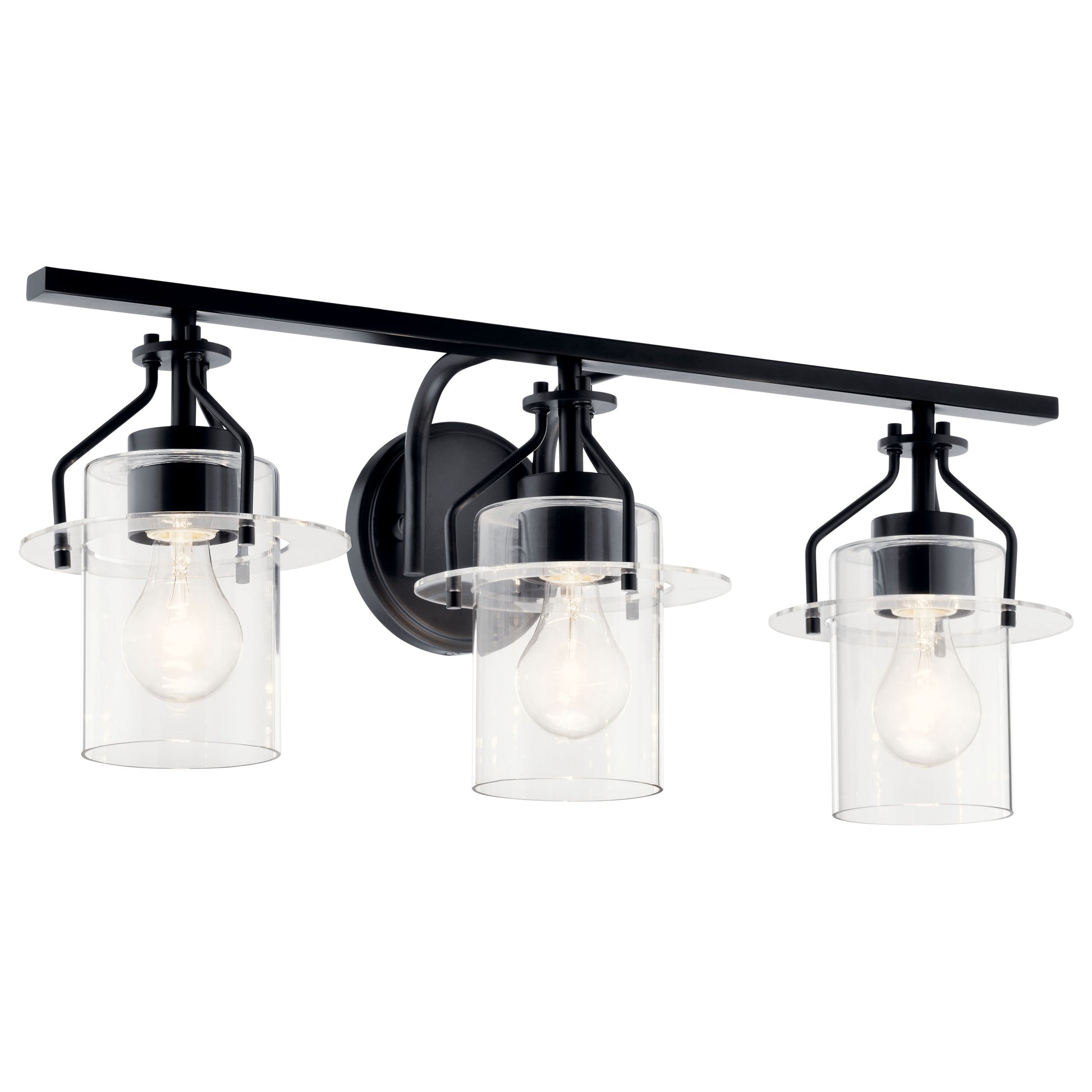 Kichler Everett 24-in 3 -Light Black Industrial Vanity light 5271858
