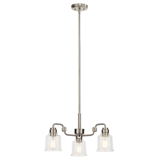 Kichler Aivian 3 -Light Brushed Nickel Vintage For Use in Bedrooms, Dining Rooms, Foyers, Kitchens, Living Rooms Chandelier 5271907
