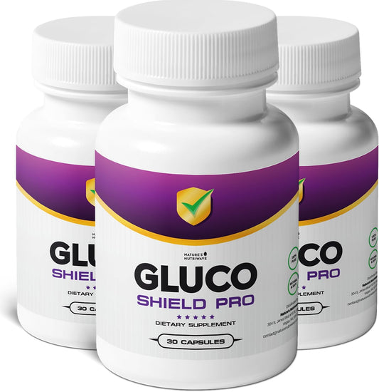 GlucoShield Pro - Natural Supplement with Vitamins B1, B2, B6, Magnesium, Zinc & Calcium | Non-GMO, Stimulant-Free, Easy-to-Take | Made in The USA, GMP-Certified | 30 Capsules, 3 Month Supply