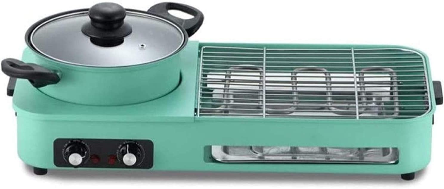 Detachable Hot Pot Barbecue Separate Electric Indoor Smokeless Barbecue Family Party Adjustable Temperature Oven High-power Fast