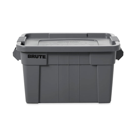 Rubbermaid Commercial Products BRUTE Tote Storage Bin with Lid, 20-Gallon, Gray, Rugged\/Reusable Boxes for Garage\/Moving\/Camping\/Basement Storage\/Kitchen\/Warehouse\/Outdoor, Pack of 1