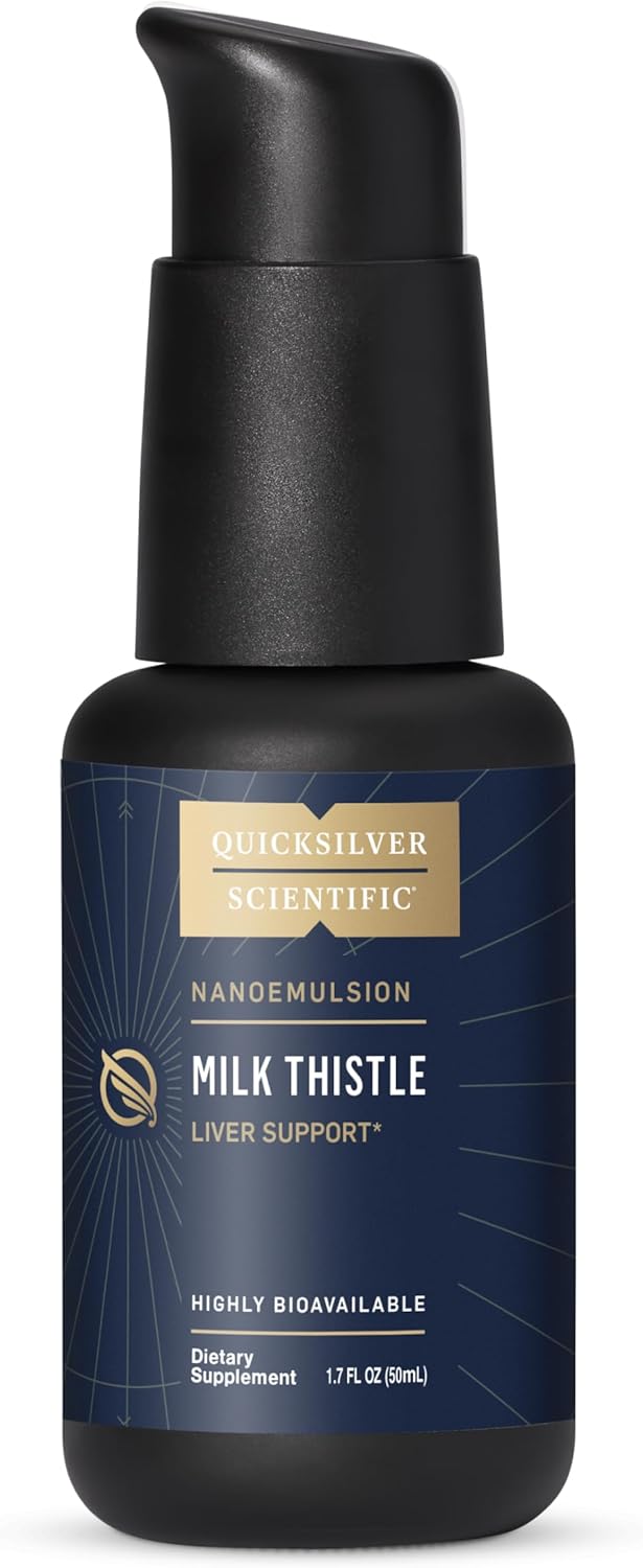 Quicksilver Scientific Nanoemulsified Milk Thistle - Silymarin Liquid with Liposome Delivery System - Immune, Detox + Liver Cleanse Support (1.7oz / 50ml)