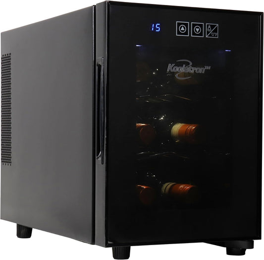 Koolatron 6 Bottle Wine Cooler, Black, Thermoelectric Wine Fridge, 0.65 cu. ft. (16L), Freestanding Wine Cellar, Red, White and Sparkling Wine Storage for Small Kitchen, Apartment, Condo, RV