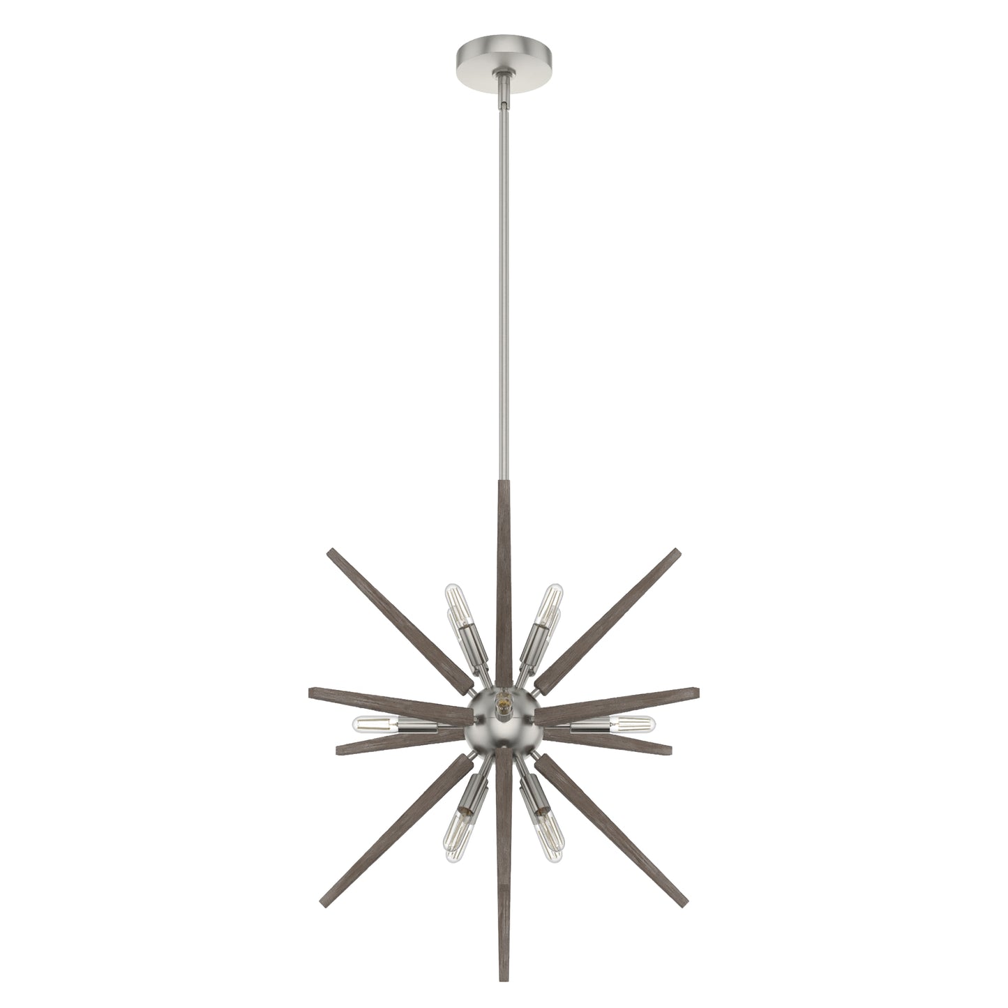 Hunter Jupiter Star 12 -Light Brushed Nickel Mid-century Sputnik Large Hanging Kitchen island light 5281659