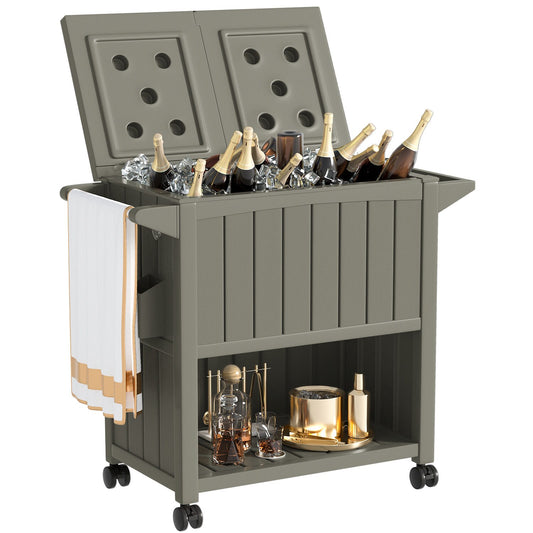 Vineego Gray 80-Quart Wheeled Insulated Cart Cooler LS-ZSCCGY