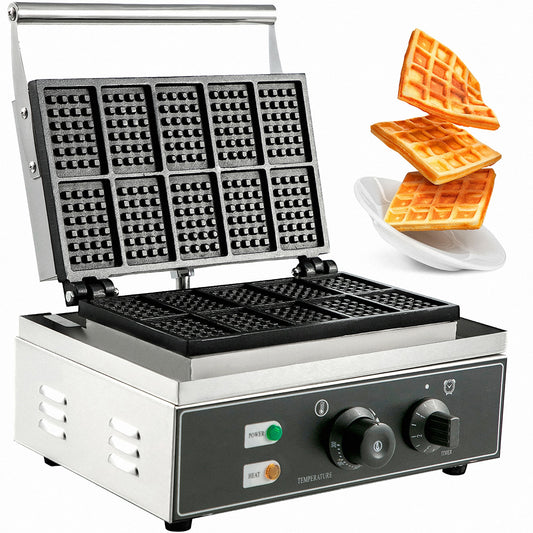 VEVOR Non-stick Square Flip Waffle Maker HFBJSPFXHFLHT-101V1