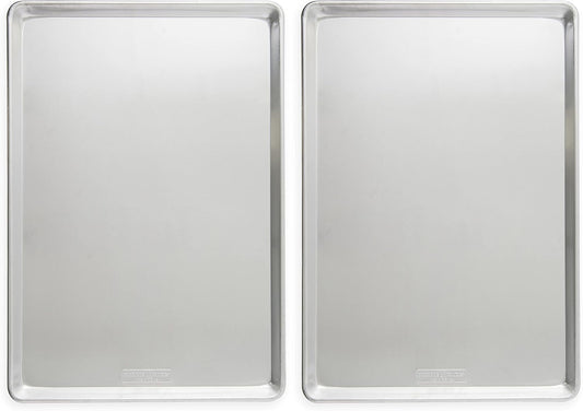 Nordic Ware Aluminum Full Size Sheet Pan 26 x 18 inches for commercial oven use, Full Sheet, 2-Pack (For Commercial Oven Use., Not for standard home ovens)