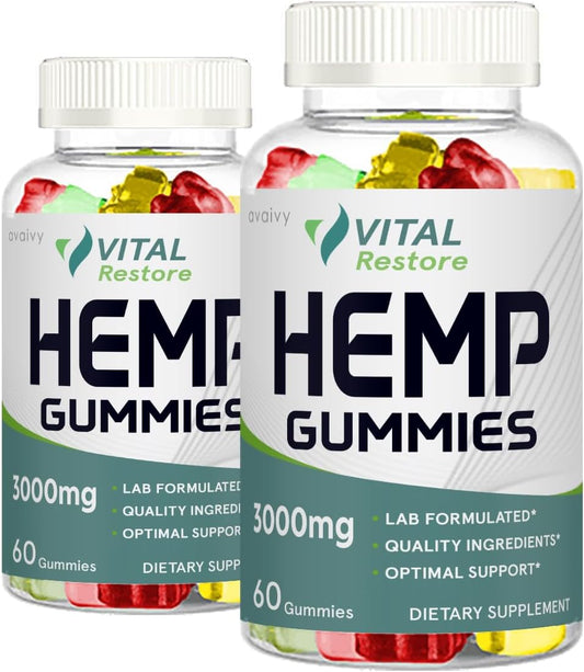 Vital Restore Gummies - VitalRestore Hemp Gummies (2 Pack, 120 Gummies)