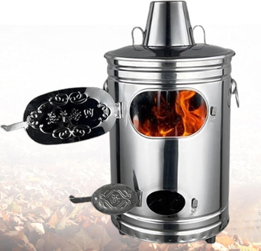 Burn Cage Incinerator - 410 Stainless Steel Outdoor Burning Barrel, Portable Design for Courtyard and Home - 30 x 30 x 57 cm
