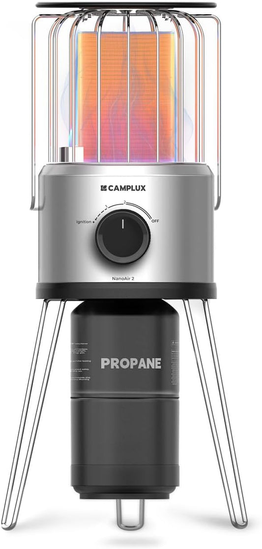 Portable Propane Heater, CAMPLUX 8,500 BTU Outdoor Patio Heater with Safety Tilt Switch and Adjustable Heat, 4.2Lb Light Weight with Storage Bag, Ideal for Camping Tents, Garages, Patio, Fishing Spots