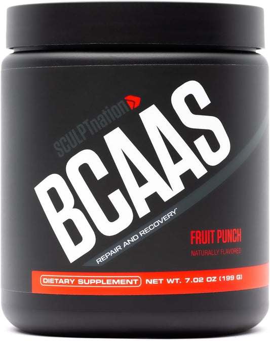 Sculpt Nation by V Shred BCAA Powder - Powerful Amino Acids Blend to Support Recovery and Endurance, Branch Chain Essential Amino Acids, Fruit Punch - 30 Servings