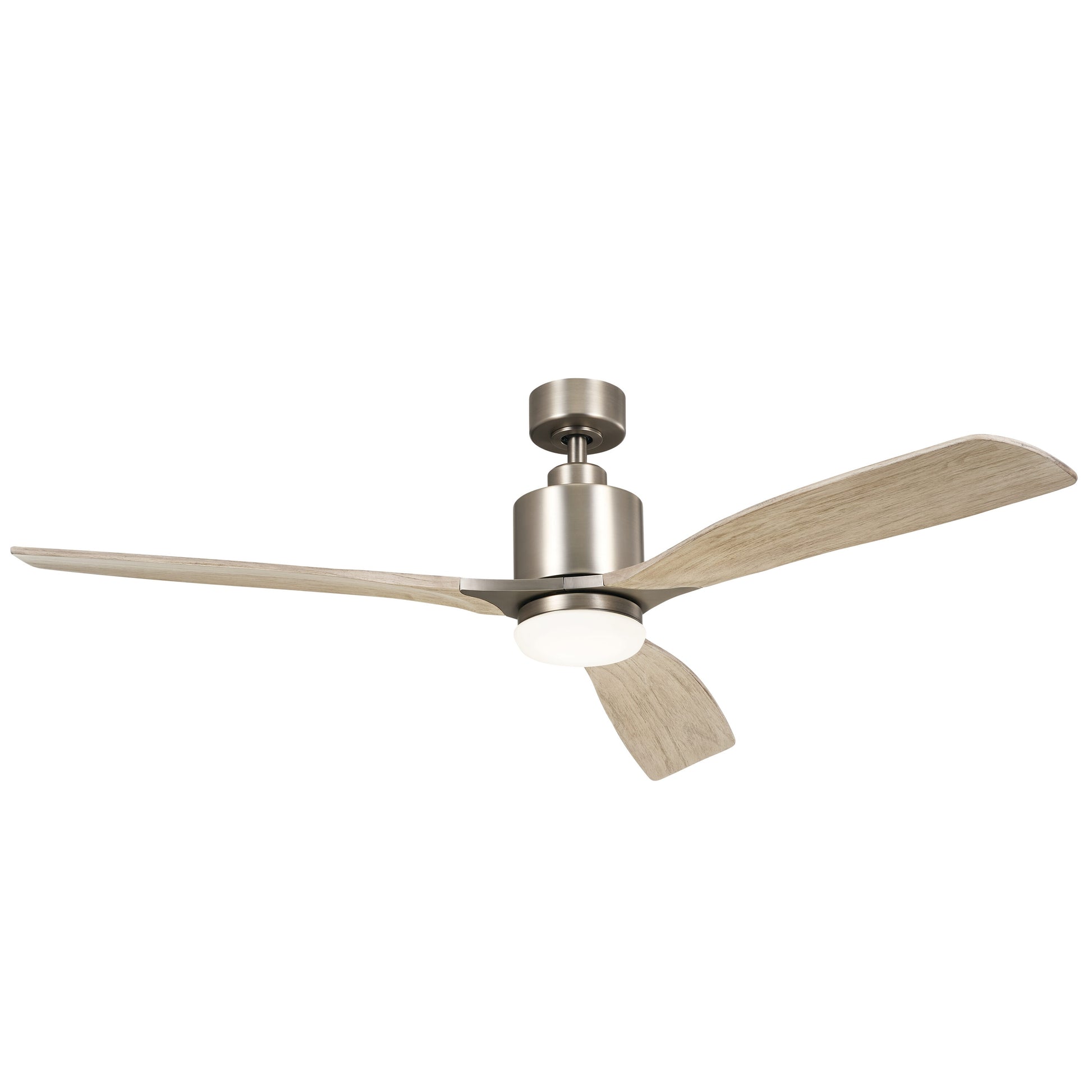 Kichler Ridley 60-in Integrated LED Antique Pewter with Weathered White Walnut Blades Ceiling Fan With Light ( 3 -Blade ) 5302513