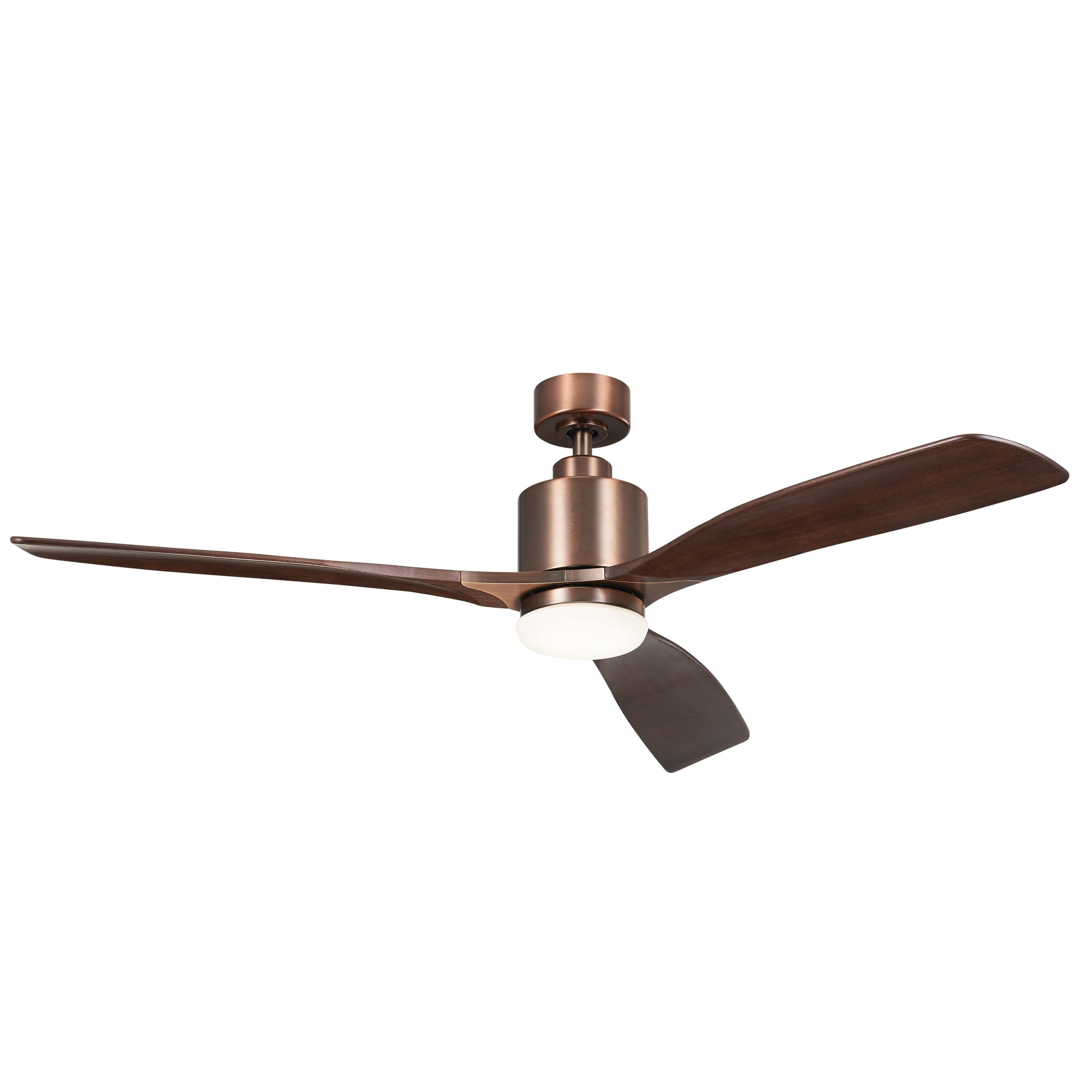 Kichler Ridley 60-in Integrated LED Oil Brushed Bronze with Weathered White Walnut Blades Ceiling Fan With Light ( 3 -Blade ) 5302502